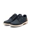Rieker Plain Toe Laced Casual Shoe - Navy Tan